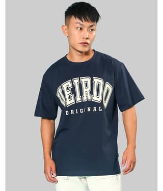 Veirdo Pack of 1 Cotton Oversized Fit Men's T-Shirt ( Navy )