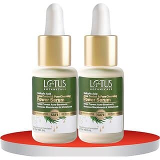 Lotus Botanicals Tea Tree Acne Control & Pore Cleansing Power Serum ( Pack Of 2 ) ( 14Ml x 2 ) (28 Ml)