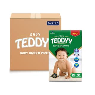 TEDDYY Easy Baby M Size Diaper Pant Style | 84 Count (Medium) | 712 kg (Pack of 2) | Long Protection Hours | Anti-Bacterial | Airy Breathable Fit | Rapid Soaker Channels with Wetness Indicator TEDDYY Easy Baby M Size Diaper Pant Style | 84 Count (Medium)