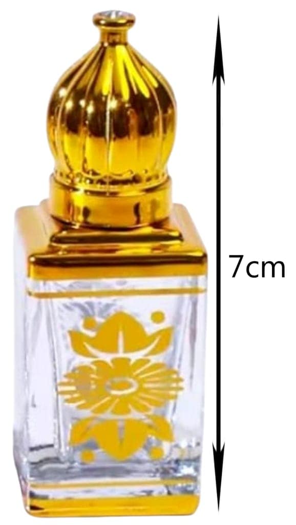 Mii Art Golden Glass Perfume Bottle | 10 ml Elegant Empty Attar Container for DIY Perfume, Essential Oils & Rose Water | Refillable Decorative Bottle (Pack of 1) view 3