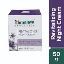 Himalaya Revitalizing Night Cream - White Lily & Tomato, For Dry To Combination Skin, Free From Alcohol & Parabens, 50 G