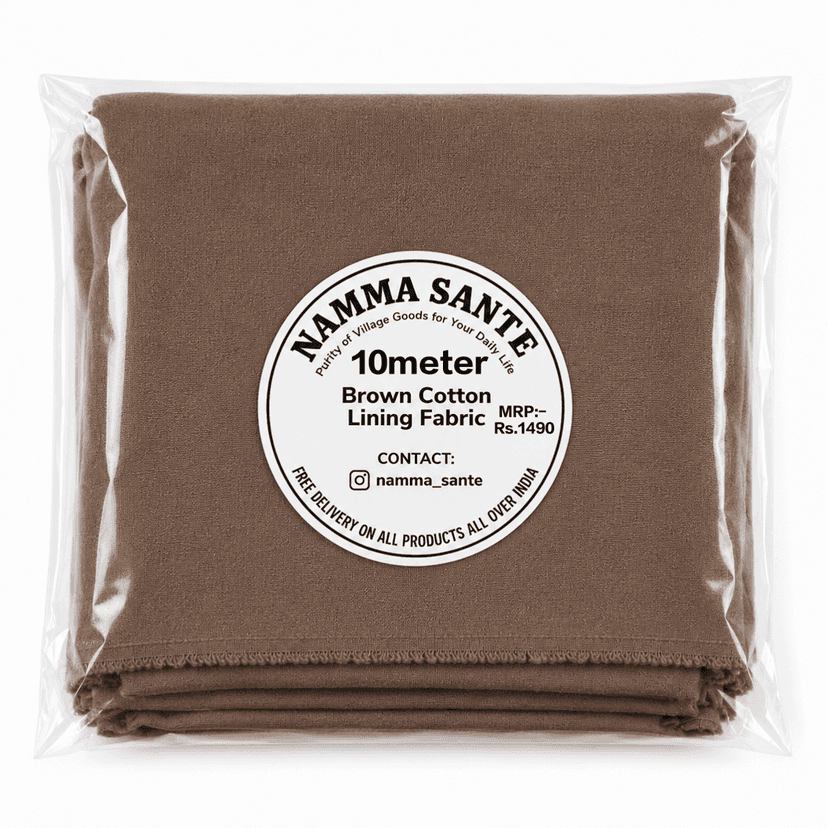 Brown Cotton Lining Fabric (Bada Panna), Brown Cotton Lining Fibre (Bada Panna), Brown Lining Cloth (Bada Panna), Soft Brown Cotton Lining (Bada Panna), Brown Garment Lining Fabric (Bada Panna) view 2