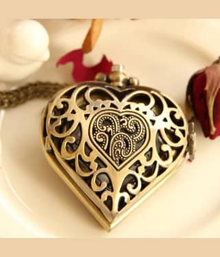 Heart Shape Pocket Watch Key Chain key Ring Valentine's Day Gift for Men & Woman Key Chain