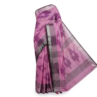 Pink Printed Odisha Handloom Saree | Ethnic Woven Cotton