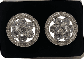 Round Cubic Zirconia Flower Earrings