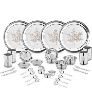 Classic Essentials - Maple-32 Silver Stainless Steel Dinner Set ( Pack of 32 )