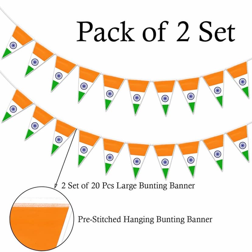Tricolor Hanging Bunting Flag Pack of 2 view 2