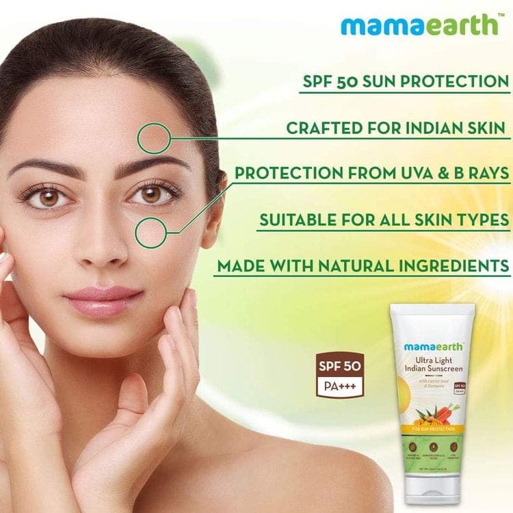 Mamaearth ultralight sunscreen (80 gm) + Mamaearth ubtan Moisturizer (80 gm) + Mamaearth ubtan facewash (100 ml) Pack of 3 view 2