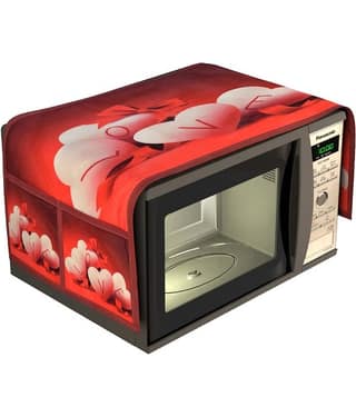 GoCose Home Single Jute Red Microwave Oven Cover - 20-22L