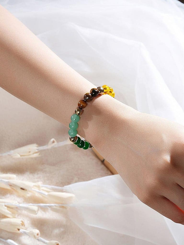 Chakra Balancing Multi Crystal Bracelet for Healing & Meditation view 2