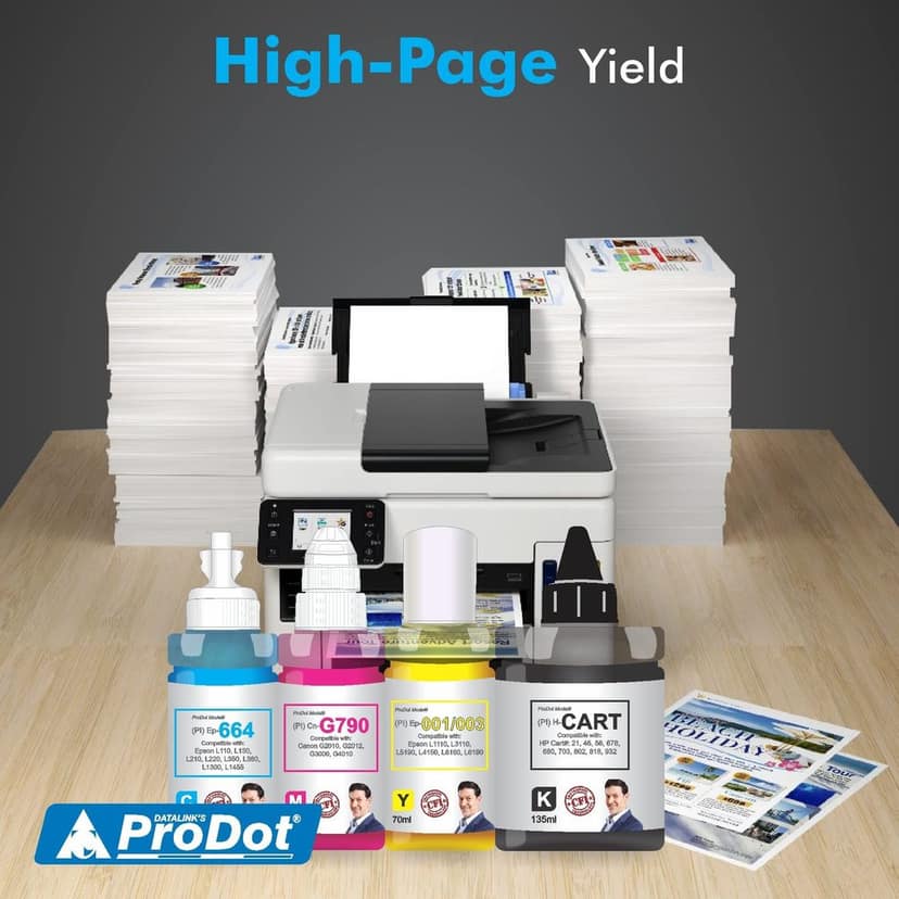 ProDot GT51 GT52 GT 51/52 Inkjet Ink Refill Compatible with HP Deskjet GT5810, 5811, 5820, 5821 Ink Tank AIO 310, 315, 319, 410, 415, 419 Ink Tank Printers view 5