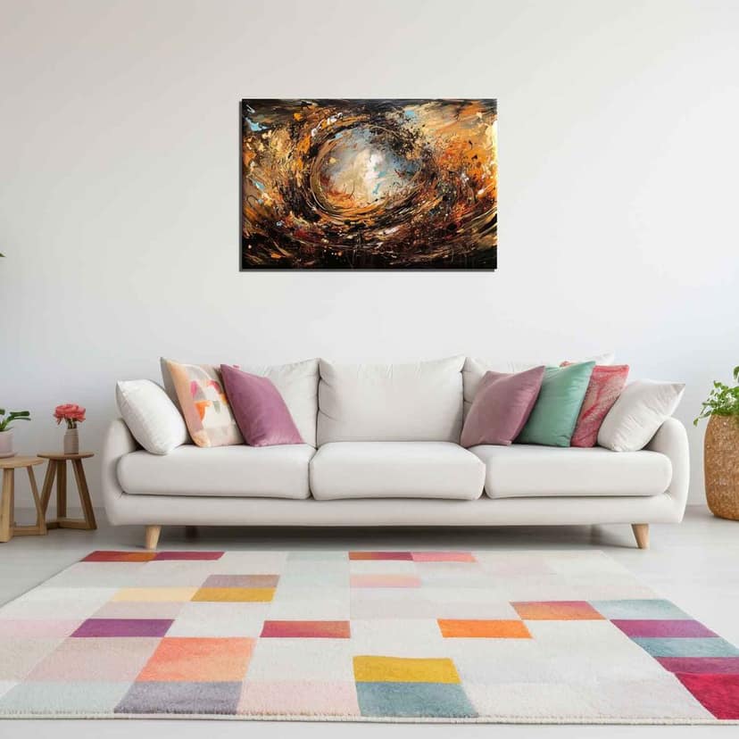 GOLDEN REFLECTION PAINTINGS 24in X 16in WITH BLACK FRAME