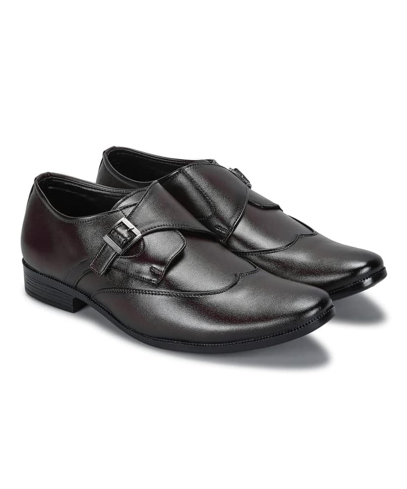 Paragon Men's Brown Formal Shoes with Buckle| Durable & Sturdy for Outdoor Wear view 3