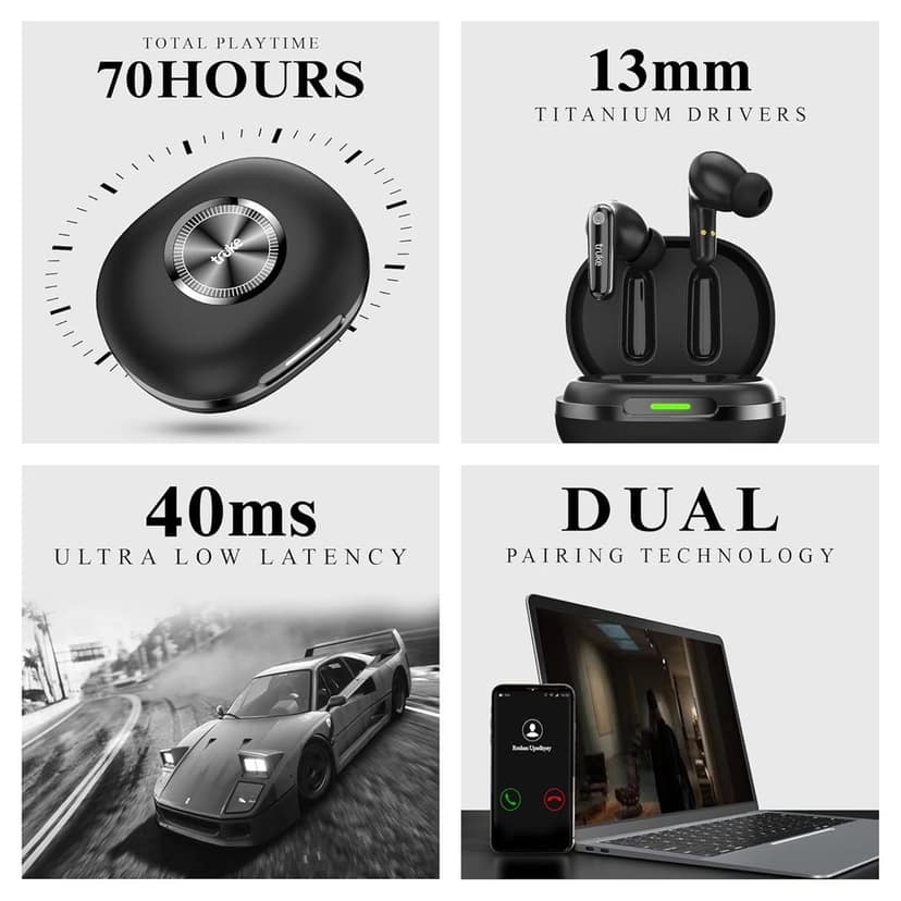 truke New Launch Mega 10 True Wireless in Ear Earbuds W/ 24-Bit Lossless Spatial Audio, 70H Battery Fast Charge Buds view 4