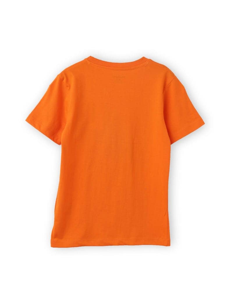 Boys T shirt Cotton Scarlet Ibis Orange Future Biker view 4