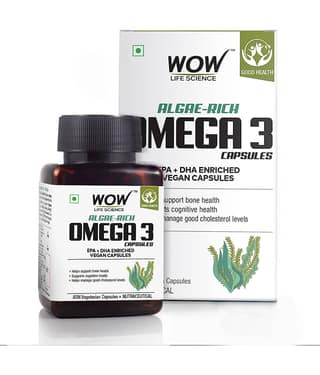 WOW Life Science Algae-Rich Omega 3 Capsules - 60 Vegetarian Capsules