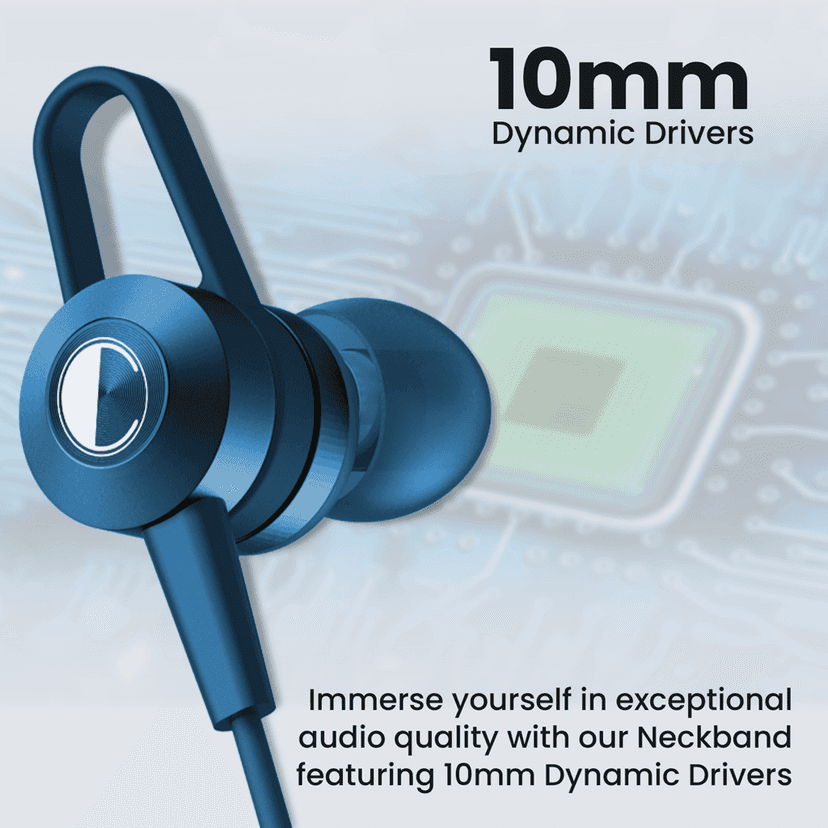 Cellecor BT-4 Wireless Waterproof Neckband with 25 Hrs playtime Headphone Bluetooth - Blue view 6