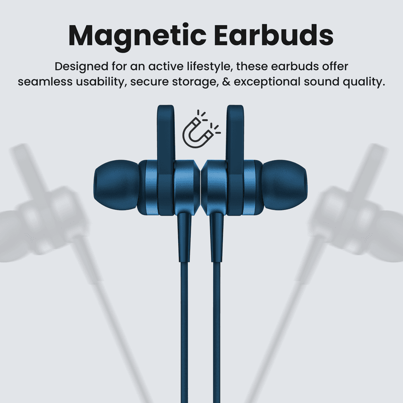 Cellecor BT-4 Wireless Waterproof Neckband with 25 Hrs playtime Headphone Bluetooth - Blue view 7