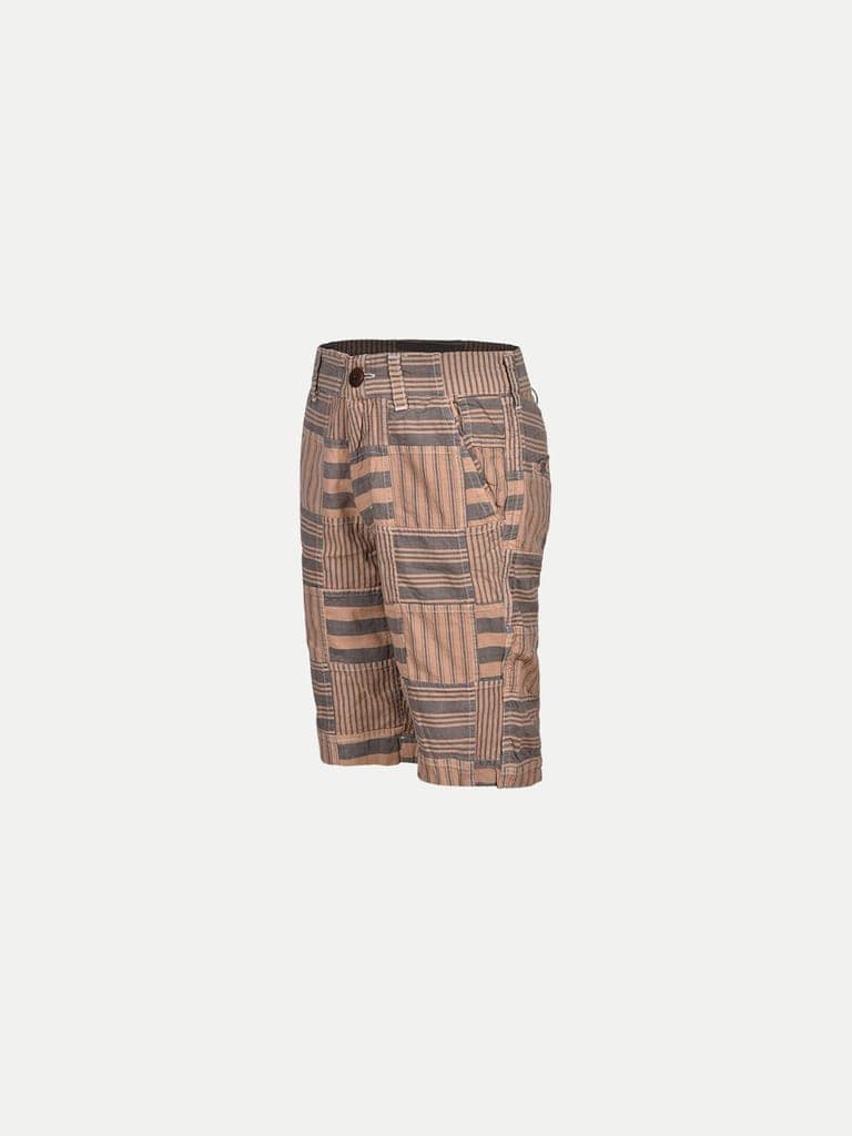 Teen Boys Brown Patchwork Shorts view 2
