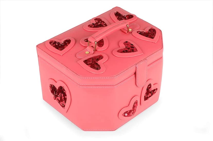 Carrot Pink Hearts Vanity Box view 2