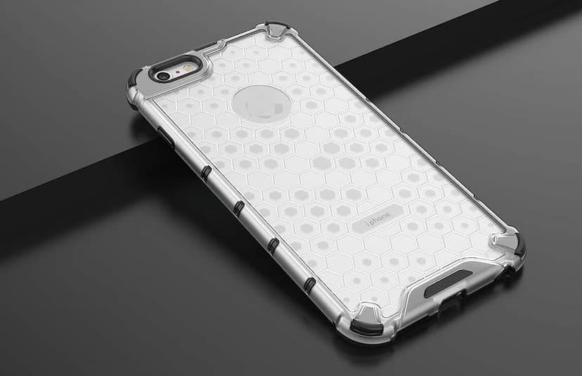 Faircost for iPhone 6 Hybrid Shockproof Back Cover Hard Outside Soft Sides- (Polycabonate::Transparent) view 3