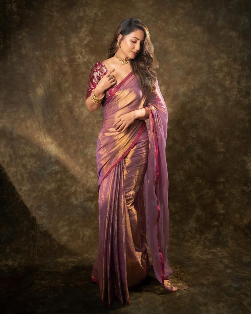 Attractive Purple Fendy Silk Saree with Jacquard Weaving Blouse view 2