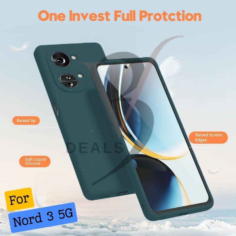 V3Deals Compatible Matte Silicone Back Cover for OnePlus Nord 3 5G Matte silicone back cover with raised camera & screen edges for enhanced protection against drops, scratches and dust. view 5