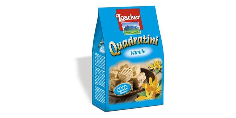 Loacker Quadratini Vanila Wafer, 250 gm