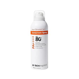 SkinInspired Invi Shield 365 Body Sunscreen Spray SPF 80+ PA++++ | Ultra-Light, Quick-Absorbing, Non-Greasy Sun Protection | No White Cast, Water & Sweat Resistant | Broad Spectrum UV Defense | 100ml SkinInspired Invi Shield 365 Body Sunscreen Spray SPF
