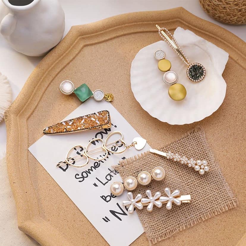 Akashkrishna 8 PCS Premium Korean stylish Hair Clips For Women And Girls view 2