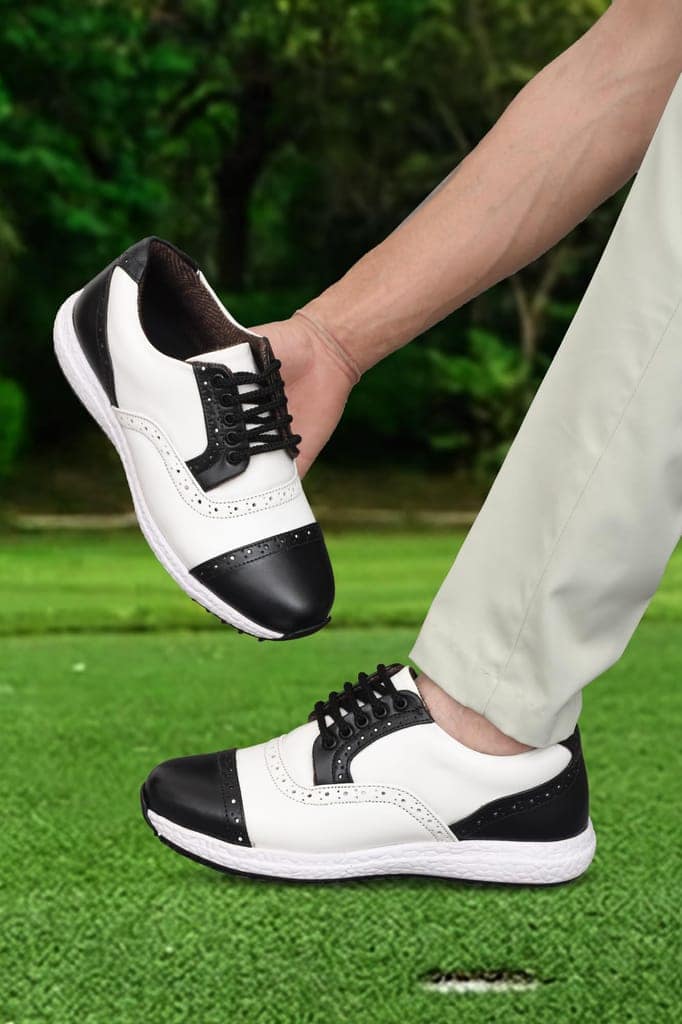 HITCARO® Men's Genuine Leather Lace-up Professional 100% Waterproof Premium Gold Golf Shoes PR-5407 view 7
