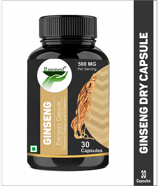 rawmest Ginseng Extract Capsule For Strong Physical Strength 30 no.s Natural Multivitamins Capsule