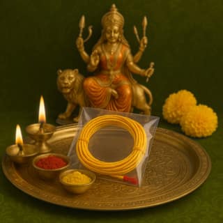 Giri Nonbu Charadu | Yellow Janeu | Thread Janeu | Nonbu Kayiru | Nombu Saradu for Pooja 10 Pcs