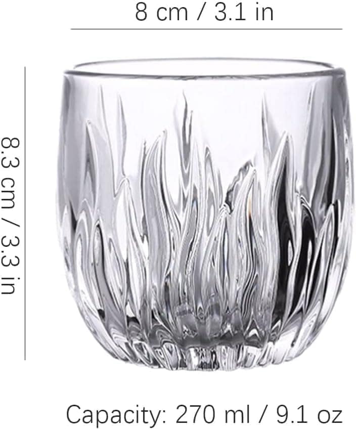 Crystal Whiskey Glasses, 280 ML, Set of 2,Stylish Bar Drinkware for Bourbon, Whiskey, Beer, Rum, Cocktail, Soda and Mix Drink Perfect for Home, Office, Casino Party & Every Occasion view 2