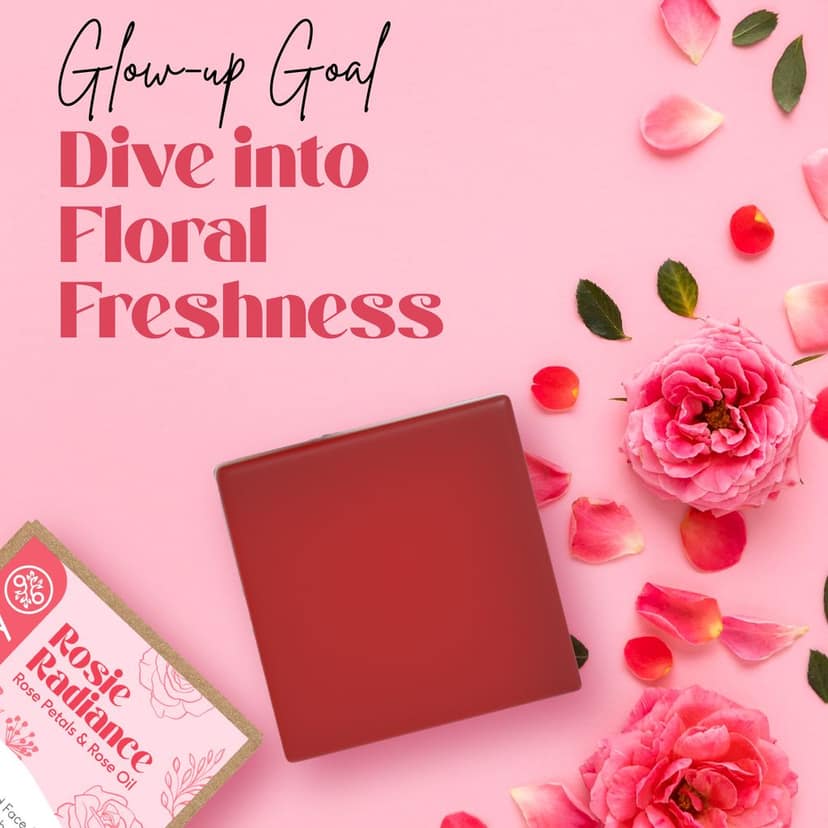 Careberry's Rosy Radiance Handcrafted Face & Body Bar | Gentle Cleanser with Rose Petals & Rose Oil for Radiant Skin, 100gm view 6