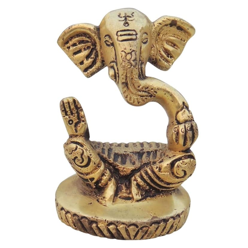 Brass Showpiece Ganesh Ji God Idol Statue (BSMAS1481 A) view 2