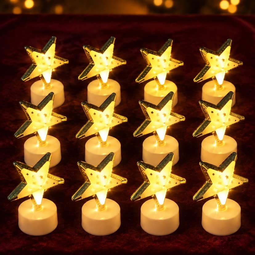 Star Shaped Flameless LED Candles – Safe & Elegant Décor Set view 2