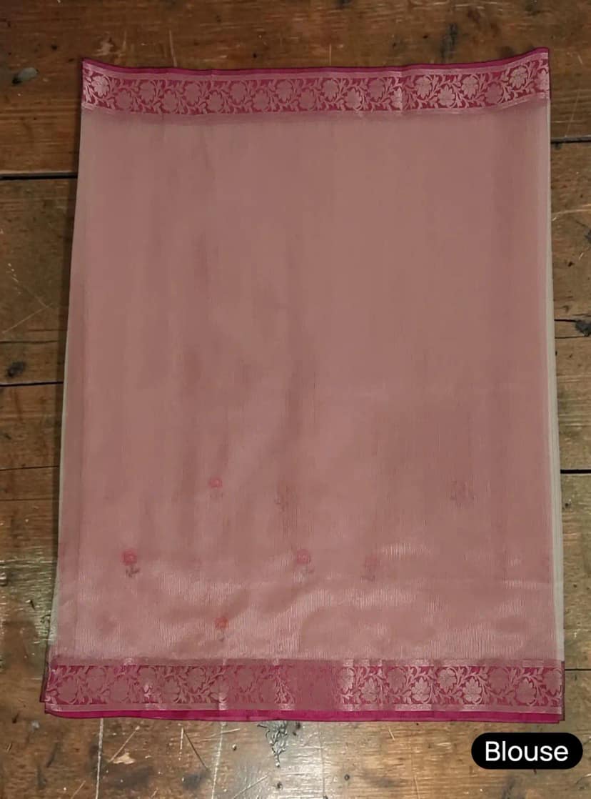 Off‑White Kota Doria Cotton‑Silk Saree with Zari Border view 5