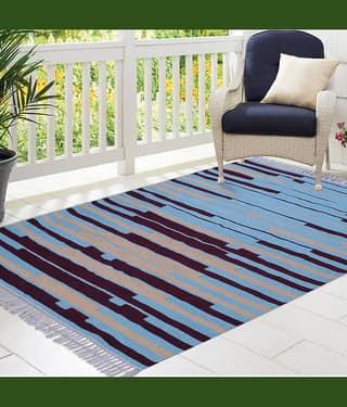 PEQURA Multi Cotton Carpet Stripes 5x7 Ft