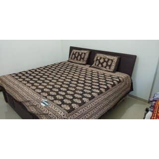 Badmer Print 100 cotton king size double bedsheet with 2 Pillow cover