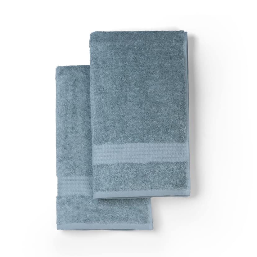 Feather & Spun Organic Cotton Hand Towel (Pack of 2) | Lavender Fragrance | GOTS Certified | Anti Microbial | Fade Resistant | Double Needle Stitch | 550 GSM | 76 cms x 45 cms view 2