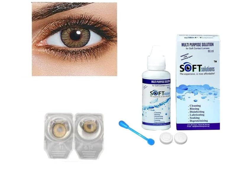HAZEL AND RED MD SPARKLE 2 PAIR MONTHLY COLOR CONTACT LENS WITH CASE, LENS HOLDER AND 60 ML SOLUTION (PACK OF 2 PAIR)
