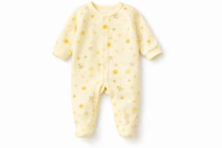 Baby Unisex Yellow Star Print Cotton Footed Sleepsuit