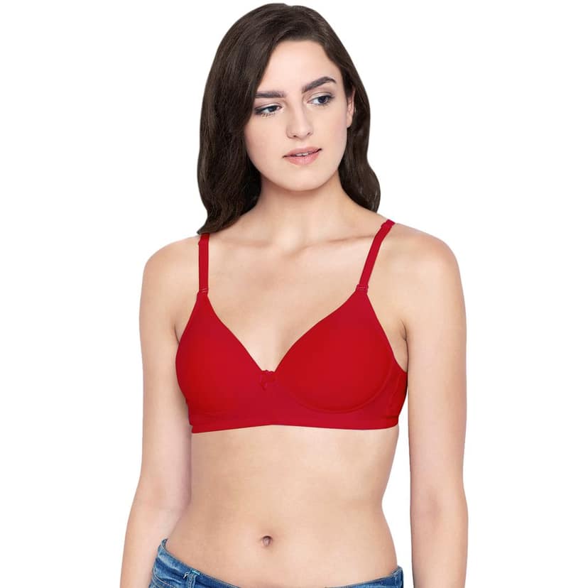 Bodycare Cotton Spandex Padded Non wired Tshirt Bra-Pack of 3 view 2