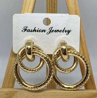 Gold textured Twisted Hoop Earrings