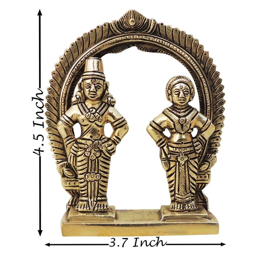 Brass Rukmini Vitthal God Idol � Handmade Spiritual Brass Temple Decor, Height : 4.5 Inch (BSMAS1468 G) view 2