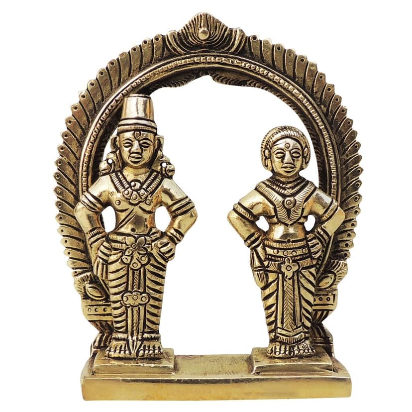 Brass Rukmini Vitthal God Idol � Handmade Spiritual Brass Temple Decor, Height : 4.5 Inch (BSMAS1468 G) view 3