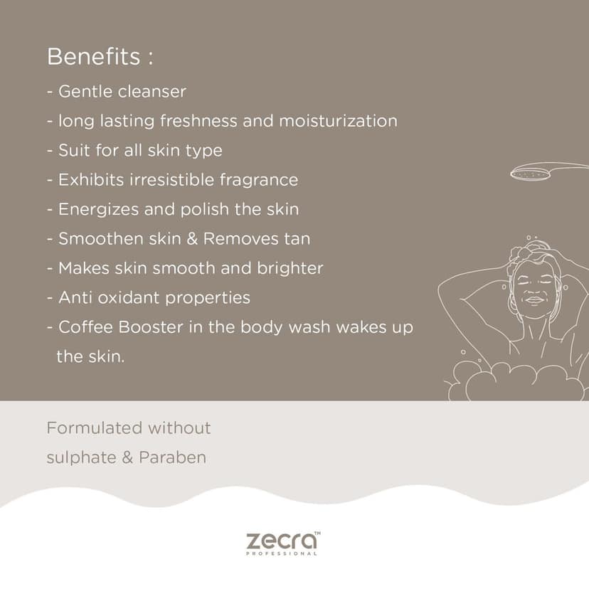 Zecra Body Wash With Blast Of caffeine view 4