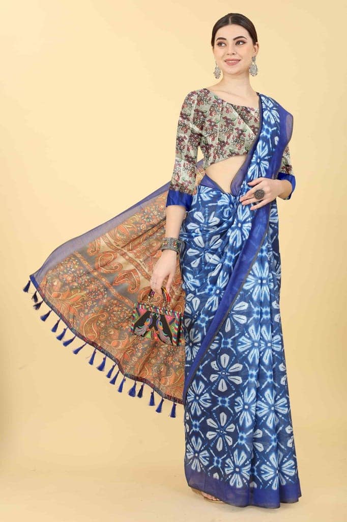 Women's Kalamkari Digital Printed Saree view 4