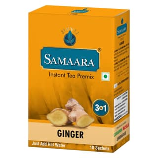 Samaara Instant Tea Premix Sachets | Ginger Adrak Flavoured Assam Black Tea Powder | 10 Sachets Box 150gm